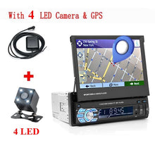 Load image into Gallery viewer, Podofo 1din Car Radio GPS Navigation 7" HD Retractable Screen MP5 Player Bluetooth Stereo Mirror Link Autoradio Rear View Camera
