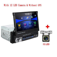 Load image into Gallery viewer, Podofo 1din Car Radio GPS Navigation 7" HD Retractable Screen MP5 Player Bluetooth Stereo Mirror Link Autoradio Rear View Camera