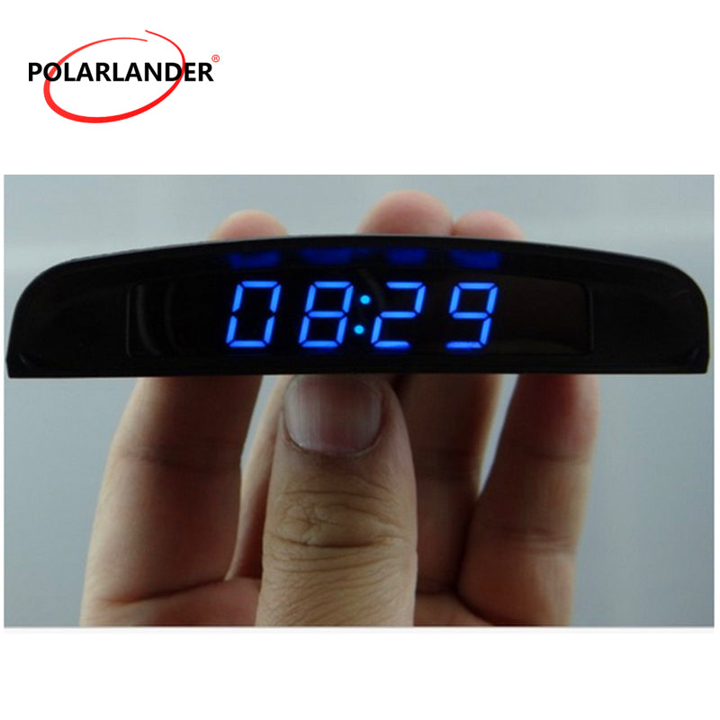 3 In 1  Four display modes Car Electronic Clock Interior Temperature Meter Voltmeter Car Auto Digital LED Auto Accessories 12V